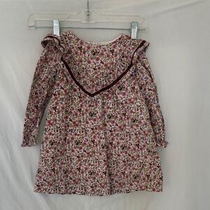 Liberty Print Floral Long Sleeve Ruffle Kids Dress 3t